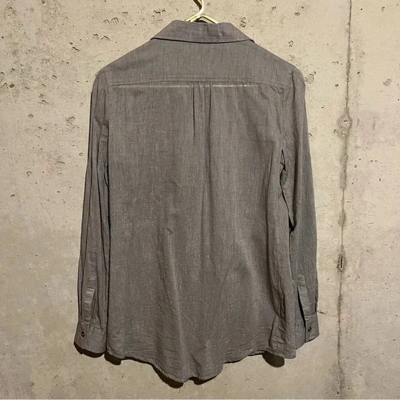 Ya Los Angeles Button Down Shirt Roll Tab Top Blouse Size S Womens Heather Grey - Picture 6 of 8